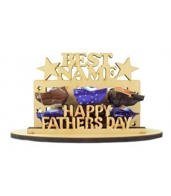 6mm Personalised Fathers Day 'Best...' Plaque Shape Mini Chocolate Bar Holder on a Stand - Stand Options